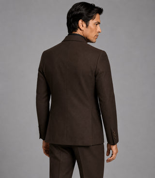 Men's Brown Double Breasted 2 Piece Suit Back - Suit Heritage