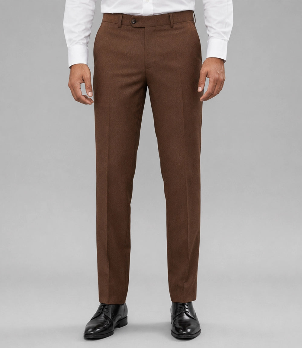 Men's Brown Groom Wedding 2 Piece Suit Pant - Suit Heritage