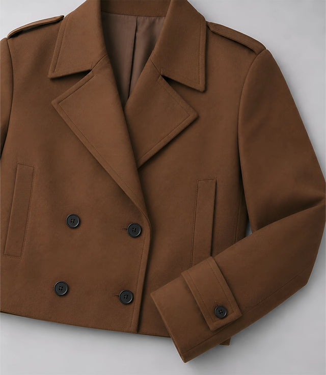 Men's Brown Oversized Cropped Suit Blazer - Suit Heritage