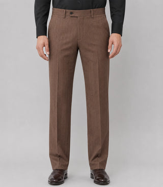Men's Brown Pinstripe Double Breasted Suit Pant - Suit Heritage
