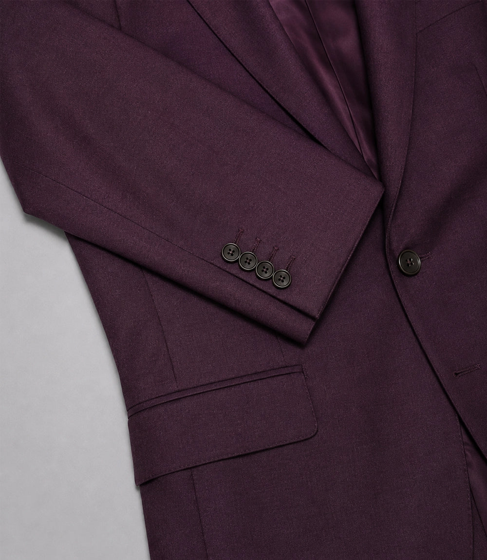 Men's Burgundy And Cream Wedding 3 Piece Suit Fabric - Suit Heritage