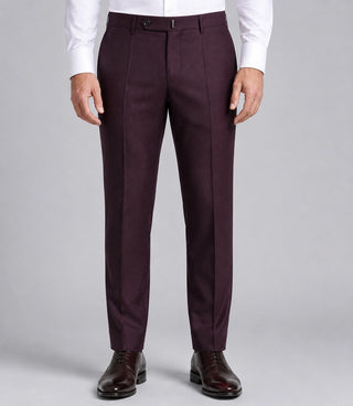 Men's Burgundy And Cream Wedding 3 Piece Suit Pant - Suit Heritage