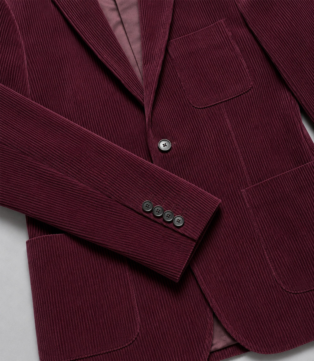 Men's Burgundy Corduroy 2 Piece Suit Blazer - Suit Heritage