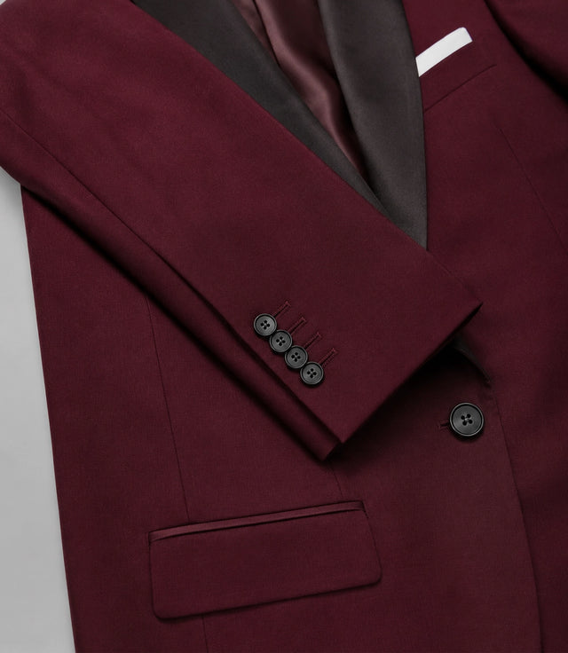 Men’s Burgundy Wedding 3 Piece Suit Fabric -  Suit Heritage