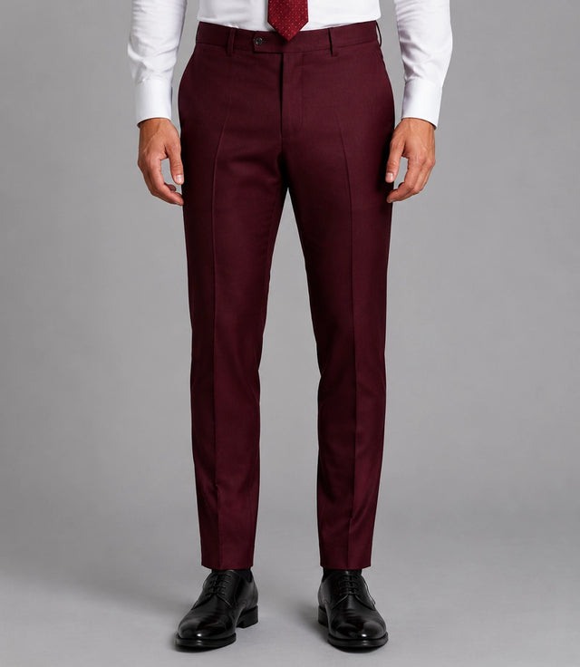 Men’s Burgundy Wedding 3 Piece Suit Pant - Suit Heritage