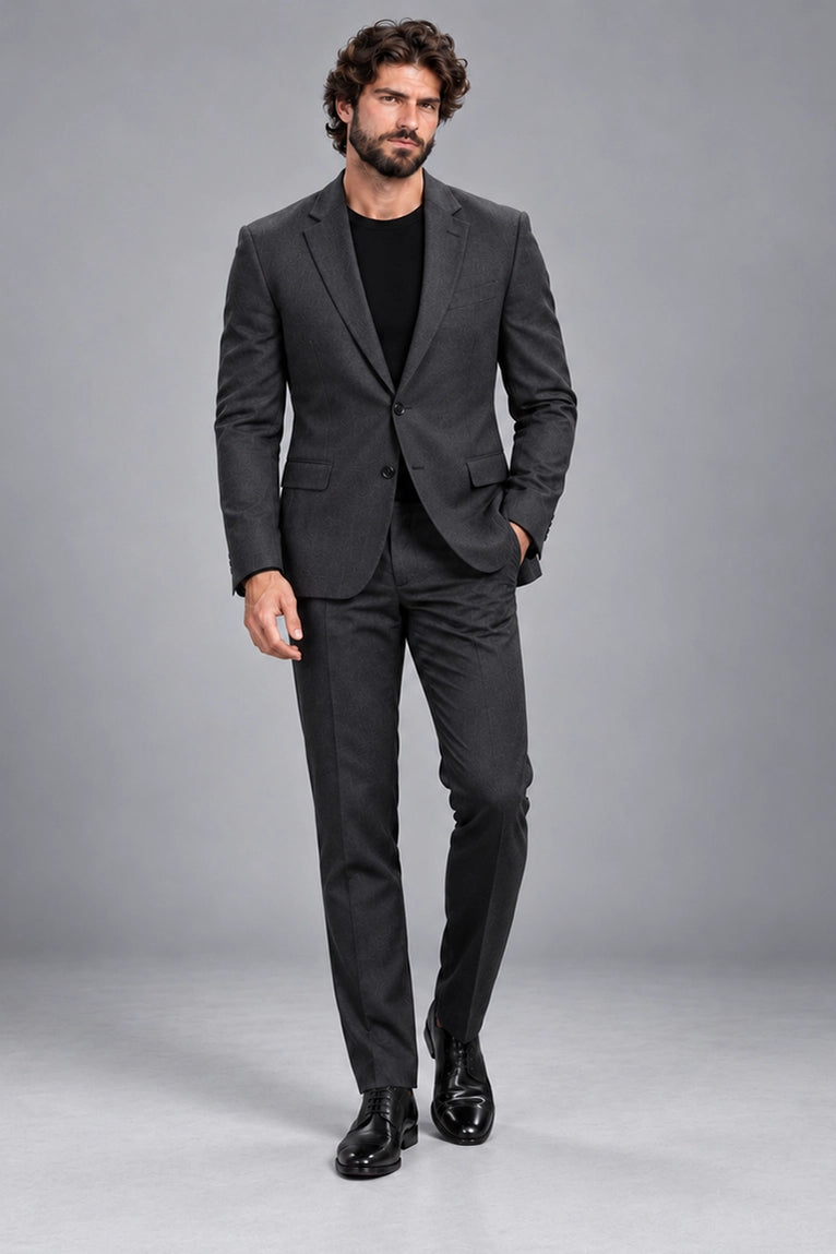 Men's Charcoal Casual 2 Piece Suit -  Suit Heritage