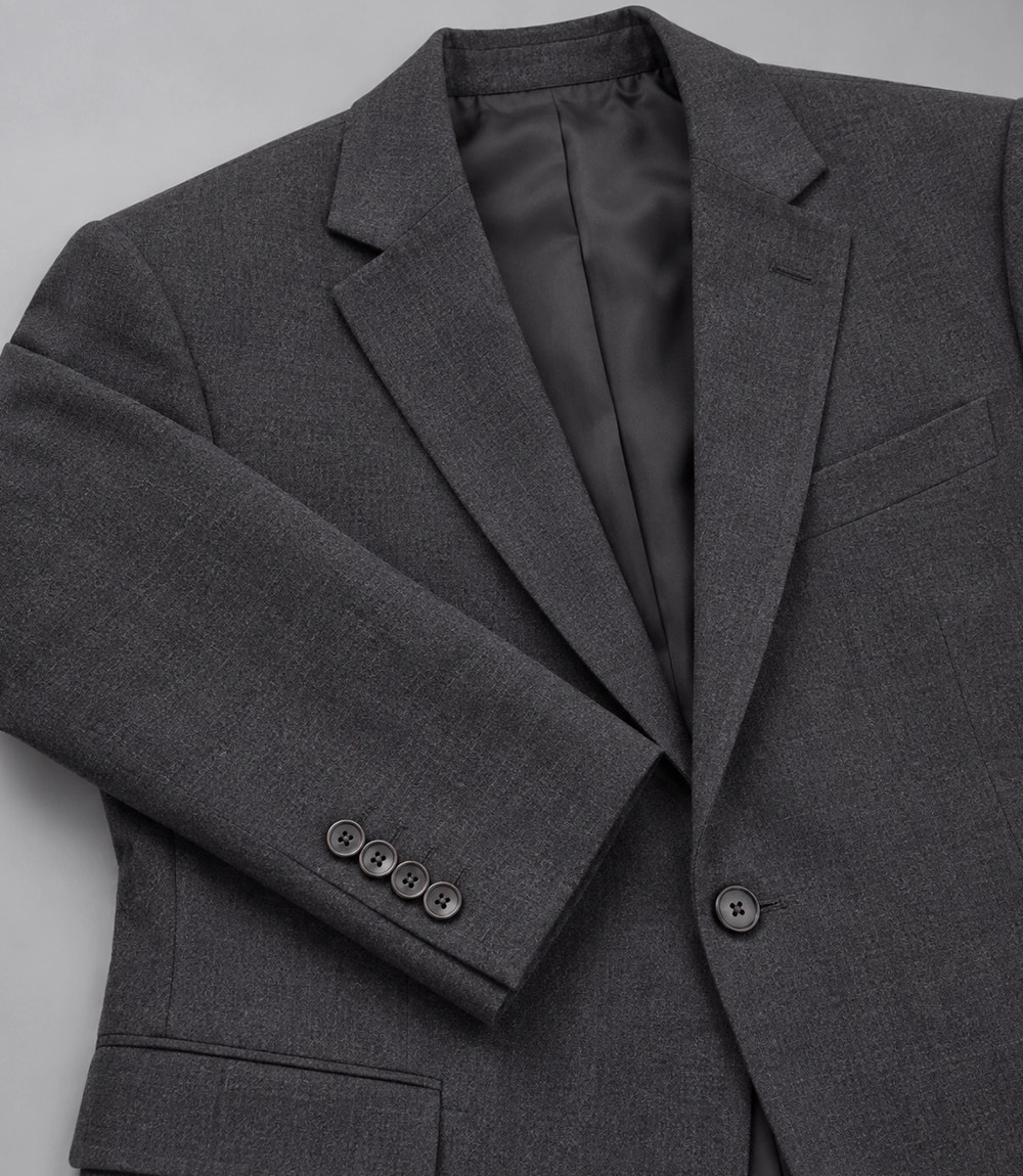 Men's Charcoal Casual 2 Piece Suit Fabric  -  Suit Heritage