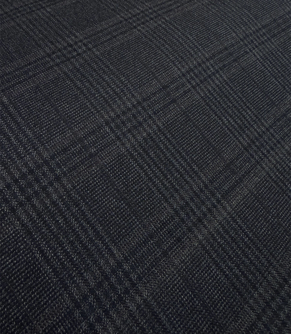 Men's Charcoal Grey Plaid 2 Piece Suit Fabric Swatch - Suit Heritage