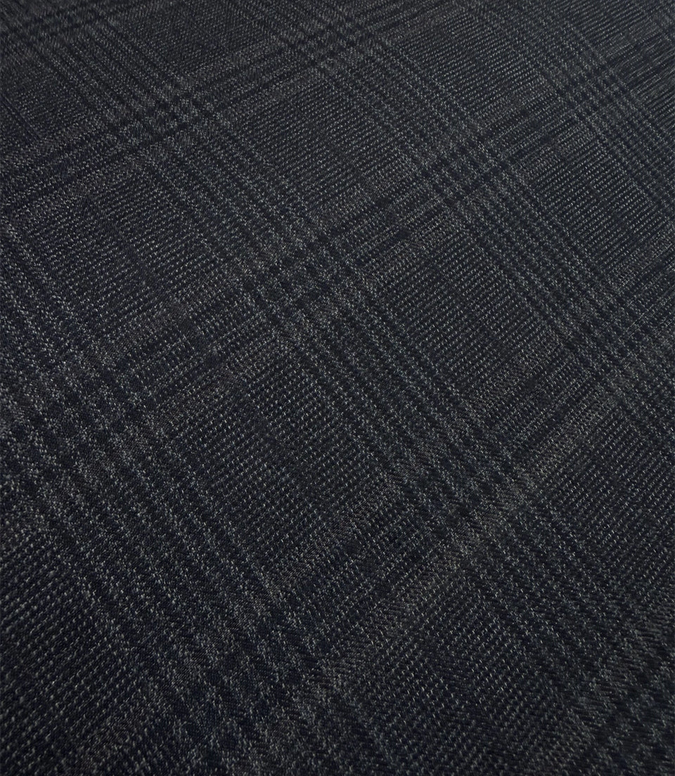Men's Charcoal Grey Plaid 2 Piece Suit Fabric Swatch - Suit Heritage