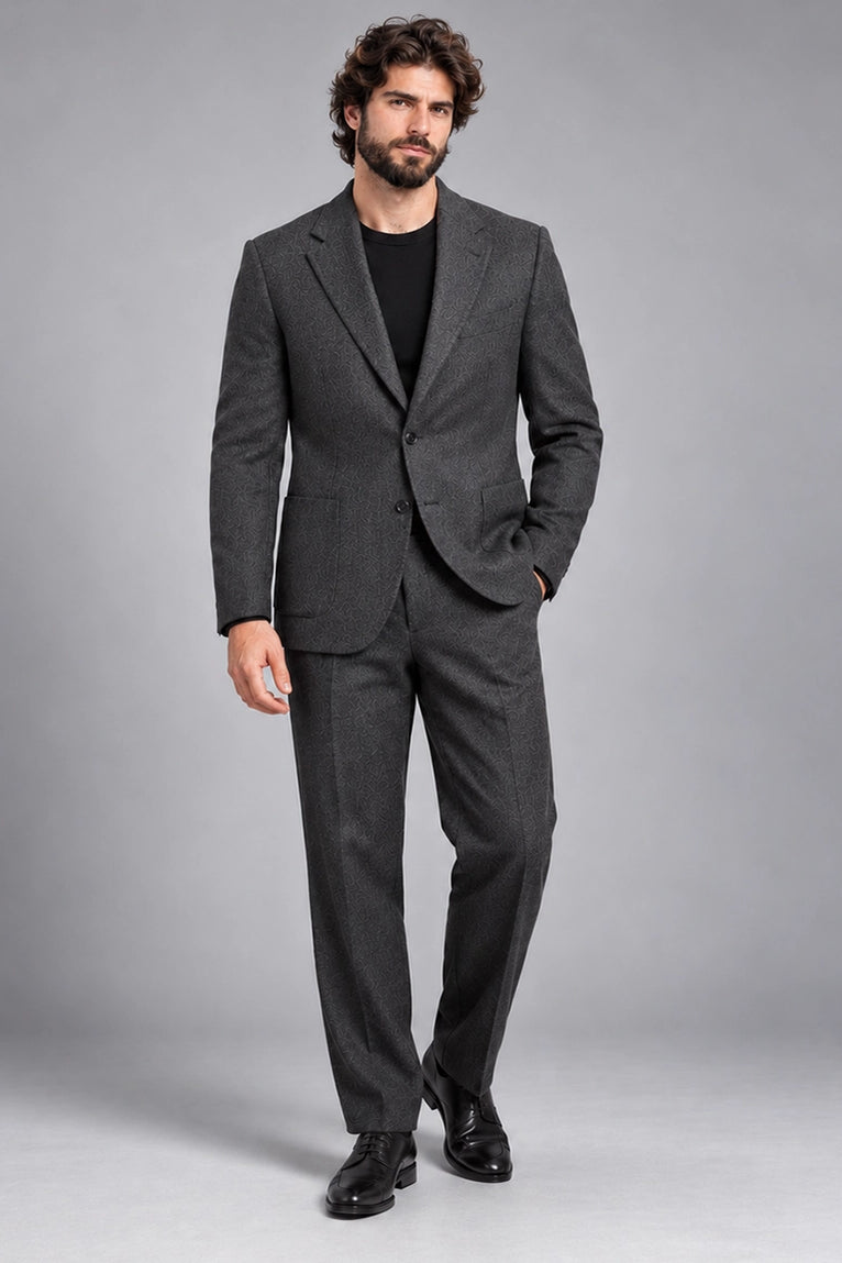 Men's Charcoal Grey Wool Casual Suit -  Suit Heritage