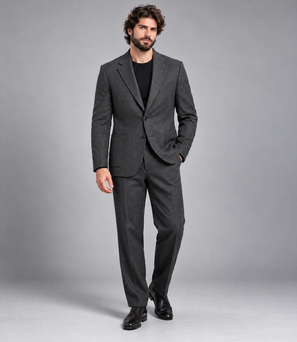 Men's Charcoal Grey Wool Casual Suit -  Suit Heritage
