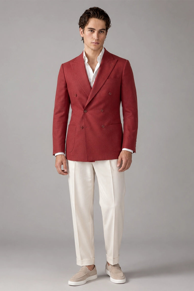Men's Classic Italian Style Red and Cream Suit - Suit Heritage