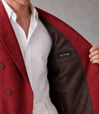 Men's Classic Italian Style Red and Cream Suit Inner - Suit Heritage