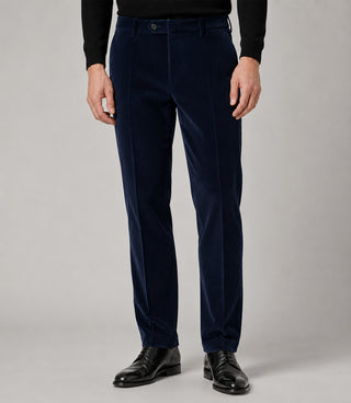 Men's Corduroy Navy Double Breasted 2 Piece Suit Pant - Suit Heritage