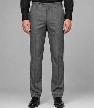 Men's Cotton Check Grey 3 Piece Suit Pant - Suit Heritage