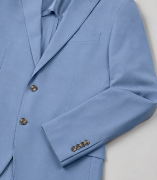 Men's Cotton Solid Light Blue 3 Piece Suit Fabric - Suit Heritage