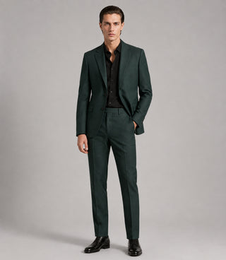 Men's Cotton Textured Dark Green 2 Piece Suit - Suit Heritage