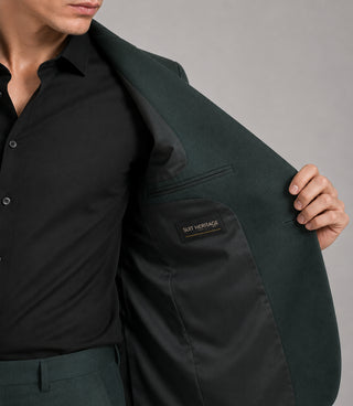 Men's Cotton Textured Dark Green 2 Piece Suit Inner - Suit Heritage