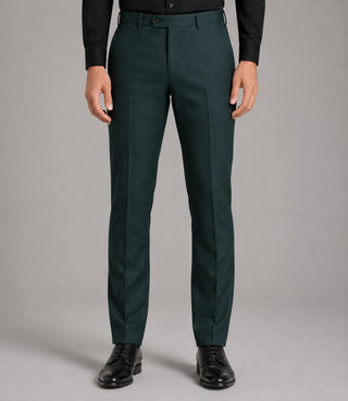 Men's Cotton Textured Dark Green 2 Piece Suit Pant - Suit Heritage