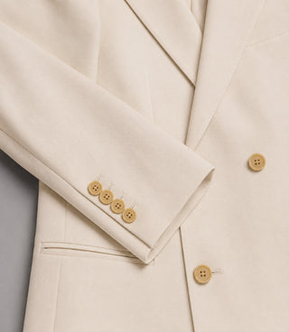 Men's Cream Double Breasted 2 Piece Fabric - Suit Heritage