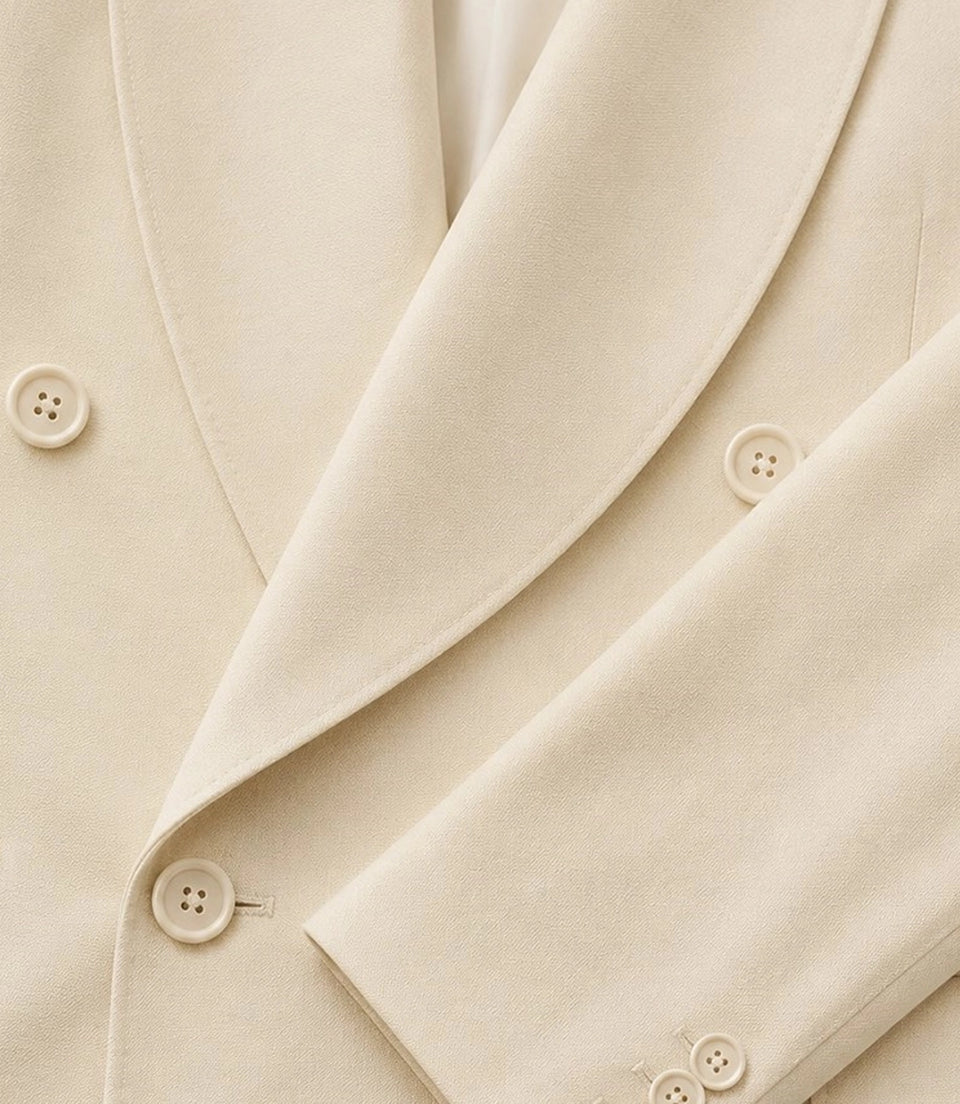 Men's Cream Groomsmen Wedding Suit Fabric  -  Suit Heritage