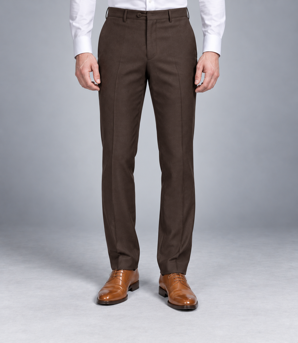 Men's Dark Brown Cotton Suit Pant  -  Suit Heritage
