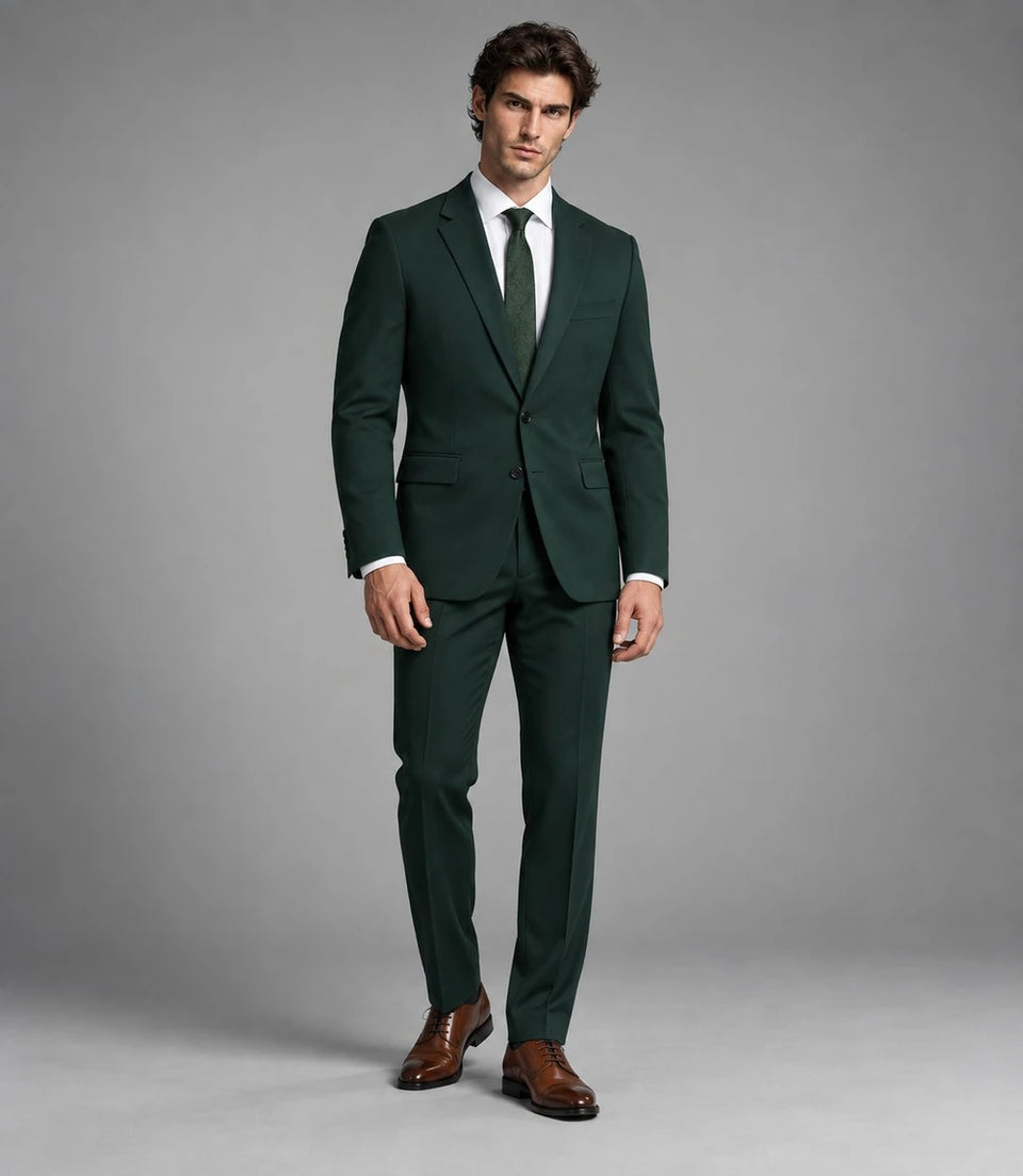 Men's Dark Green Single Breated Suit -  Suit Heritage