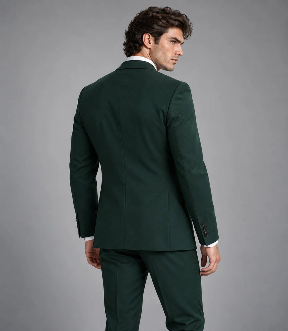 Men's Dark Green Single Breated Suit Back  -  Suit Heritage