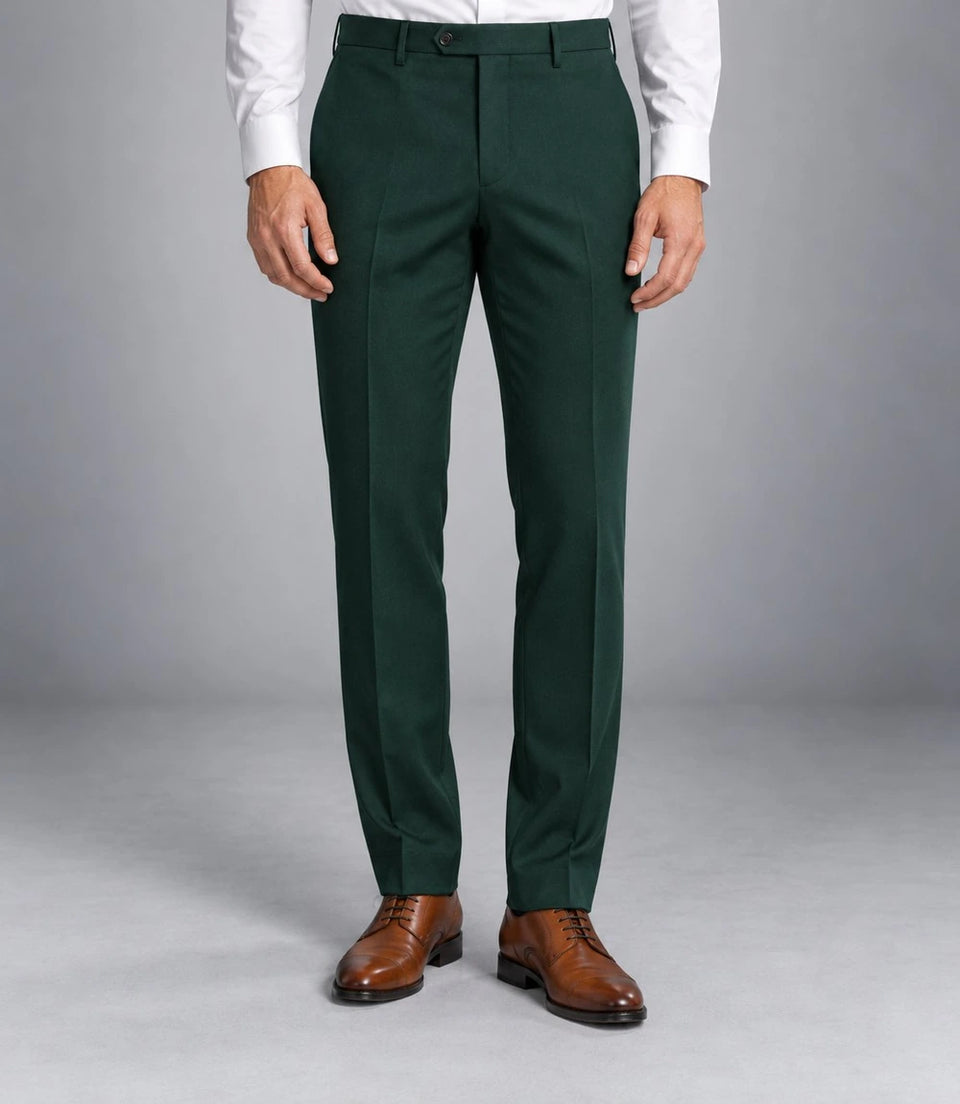 Men's Dark Green Single Breated Suit Pant  -  Suit Heritage