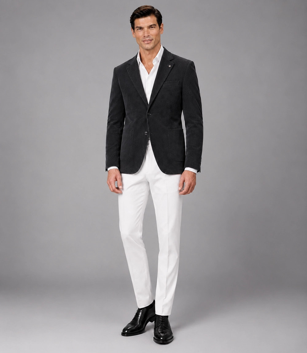 Men's Dark Grey Corduroy 2 Piece Suit - Suit Heritage
