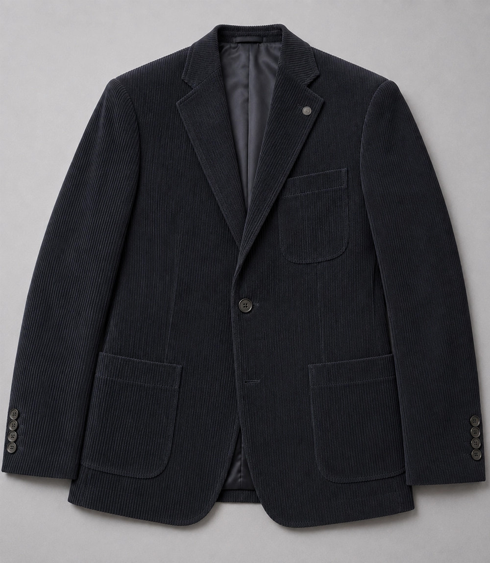 Men's Dark Grey Corduroy 2 Piece Suit Blazer - Suit Heritage