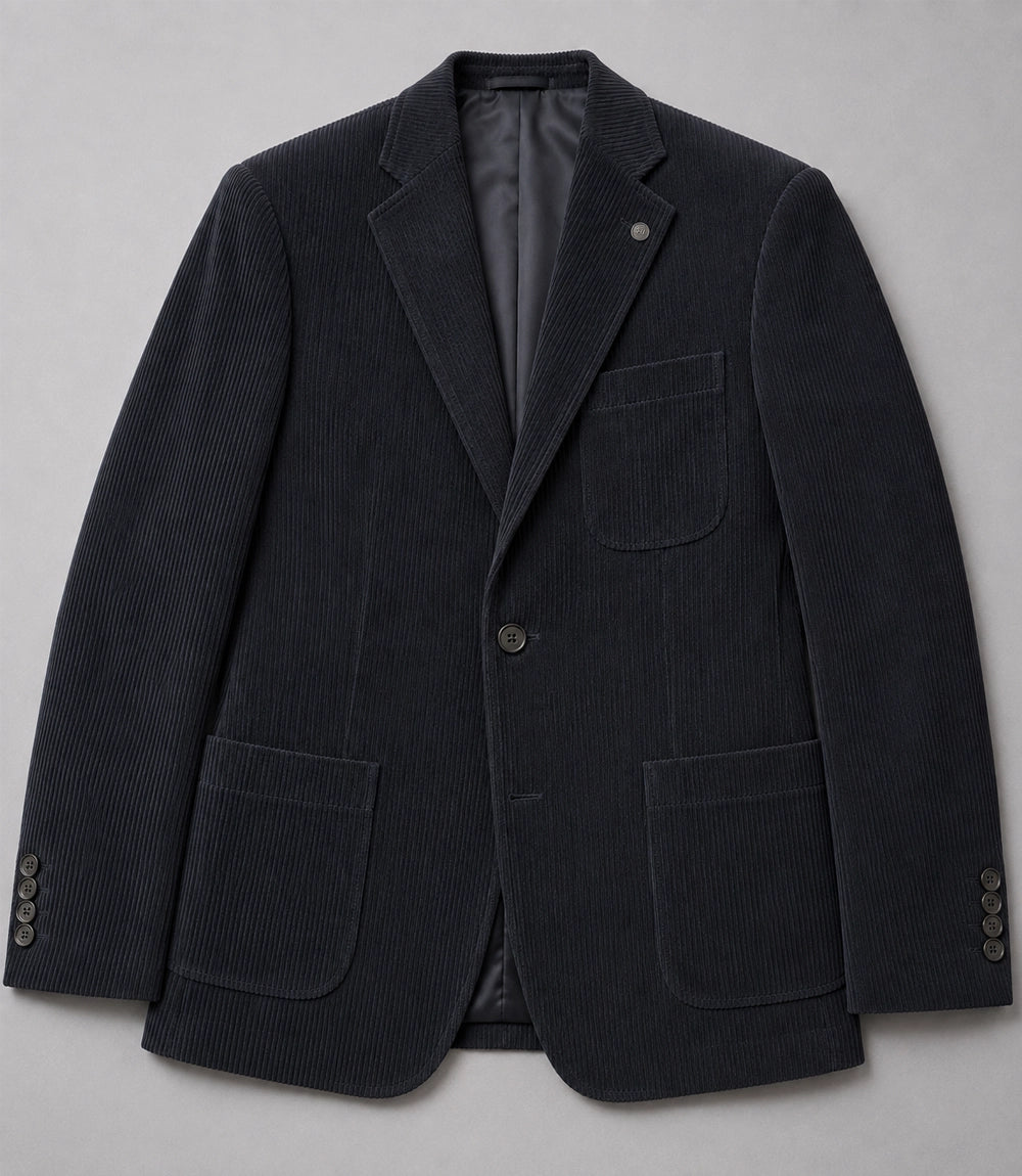 Men's Dark Grey Corduroy 2 Piece Suit Blazer - Suit Heritage
