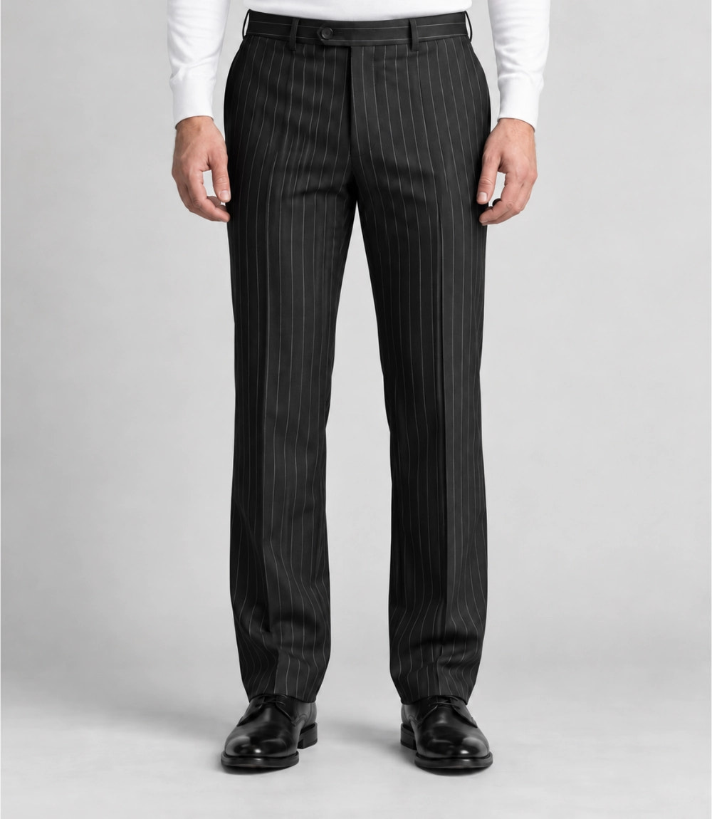Men's Double Breasted Pinstripe Cropped Suit Pant -  Suit Heritage