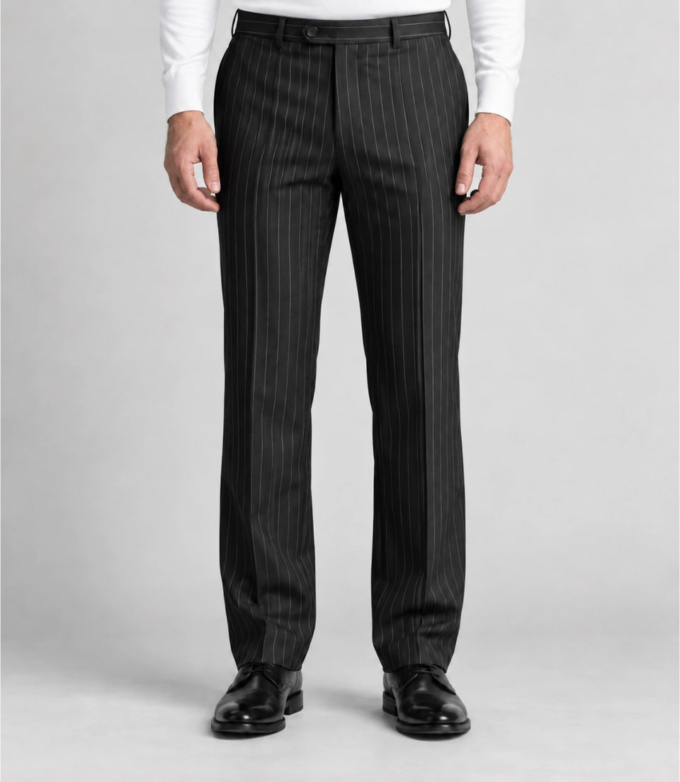 Men's Double Breasted Pinstripe Cropped Suit Pant -  Suit Heritage