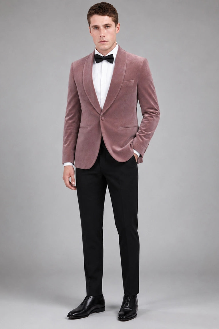 Men's Dusty Pink Velvet Tuxedo -  Suit Heritage