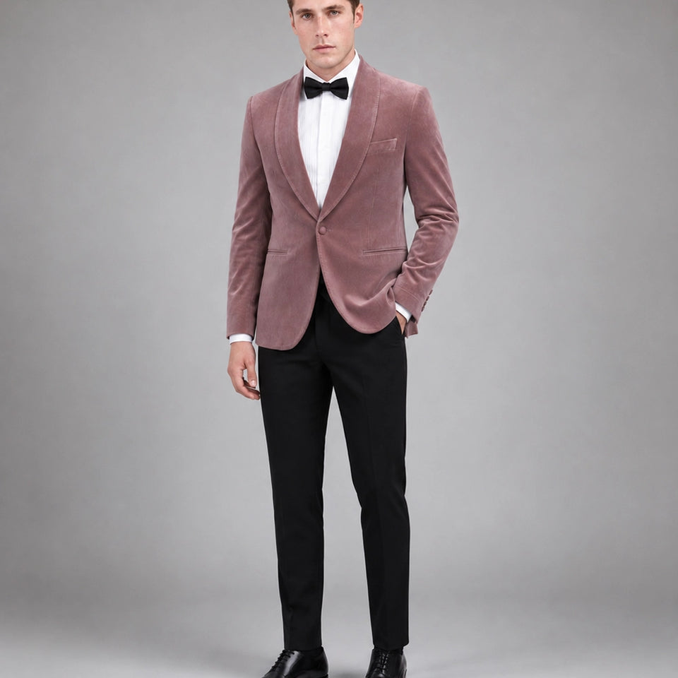 Men's Dusty Pink Velvet Tuxedo -  Suit Heritage
