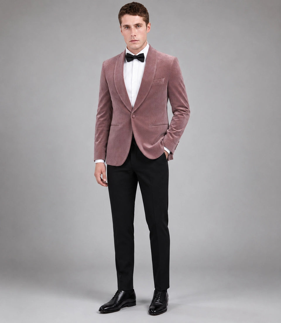 Men's Dusty Pink Velvet Tuxedo -  Suit Heritage