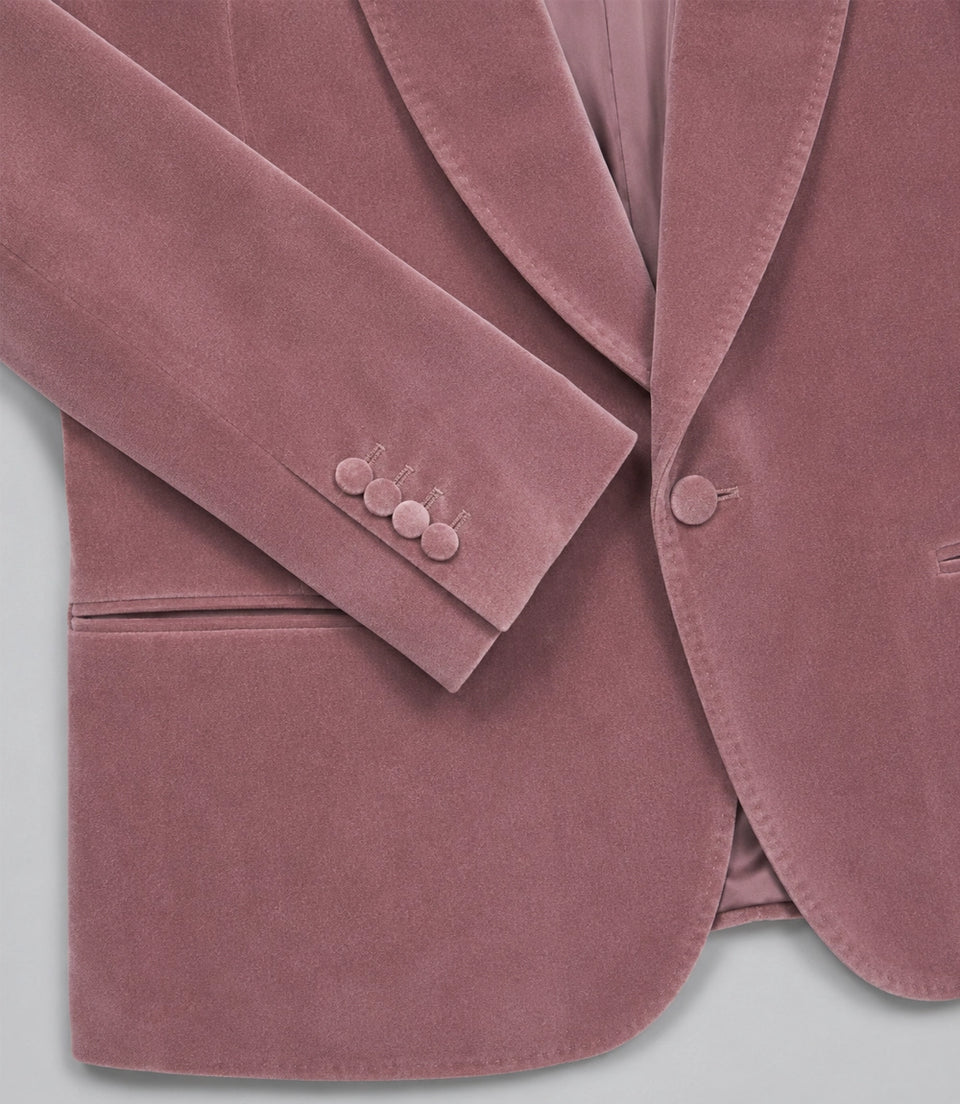 Men's Dusty Pink Velvet Tuxedo Fabric  -  Suit Heritage