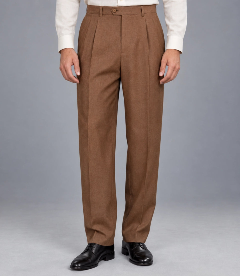 Men's Ecru Double Breasted Cropped Suit Pant -  Suit Heritage