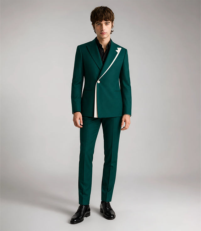 Men's Emerald Green Asymmetrical Suit - Suit Heritage