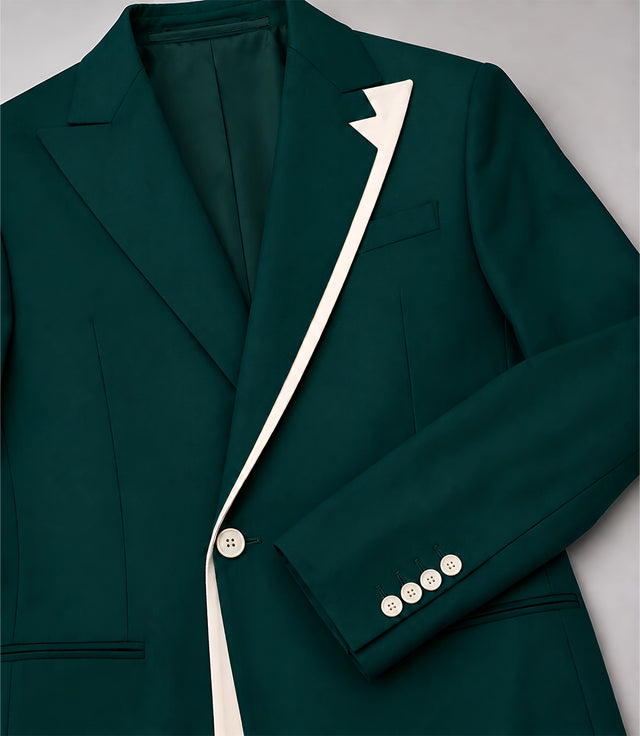 Men's Emerald Green Asymmetrical Suit Blazer - Suit Heritage