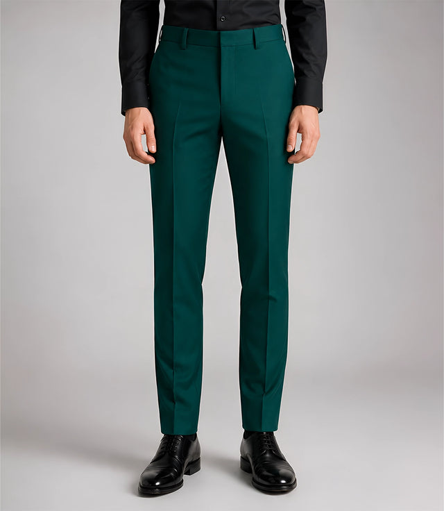 Men's Emerald Green Asymmetrical Suit Pant - Suit Heritage