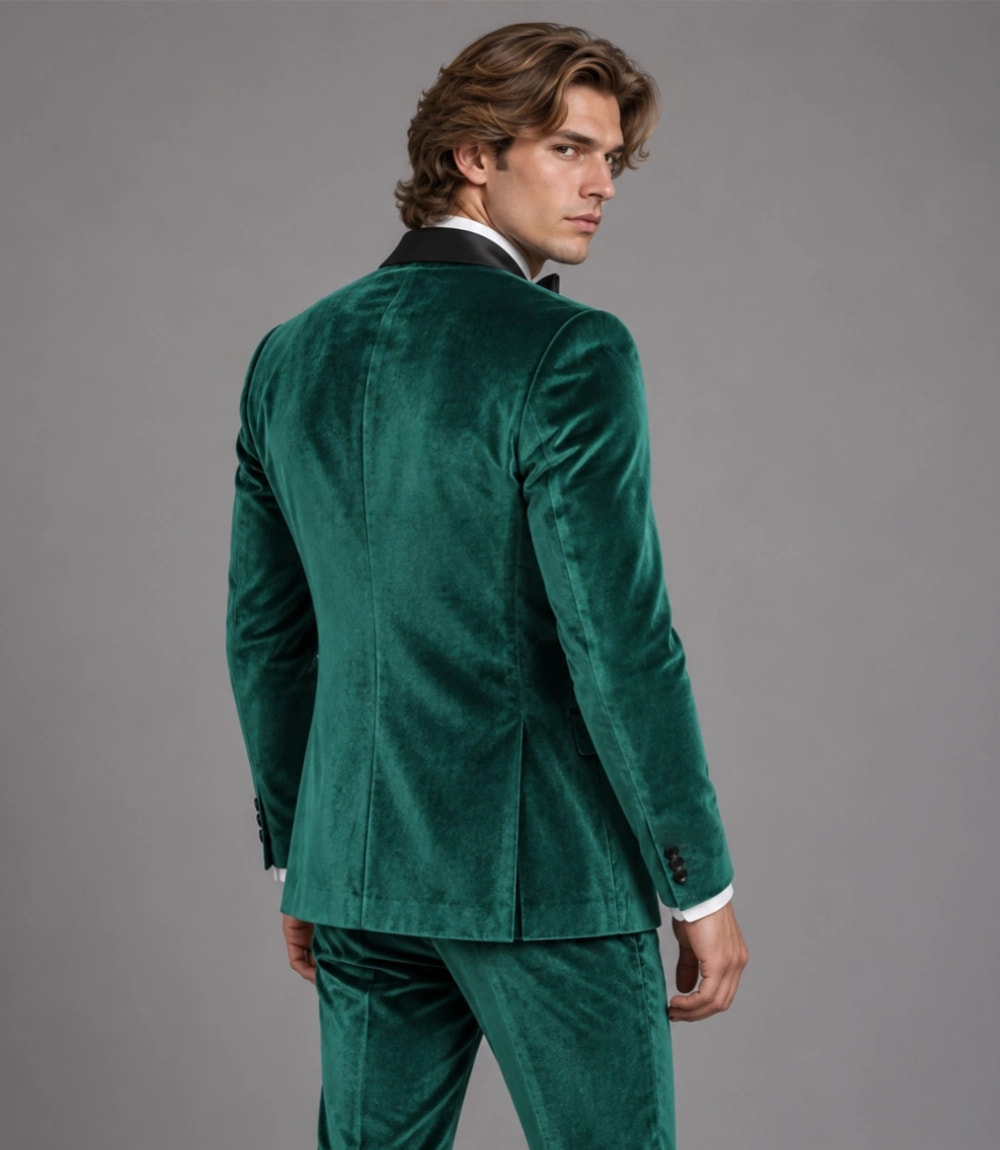 Men's Emerald Green Double Breasted Tuxedo Back   -  Suit Heritage