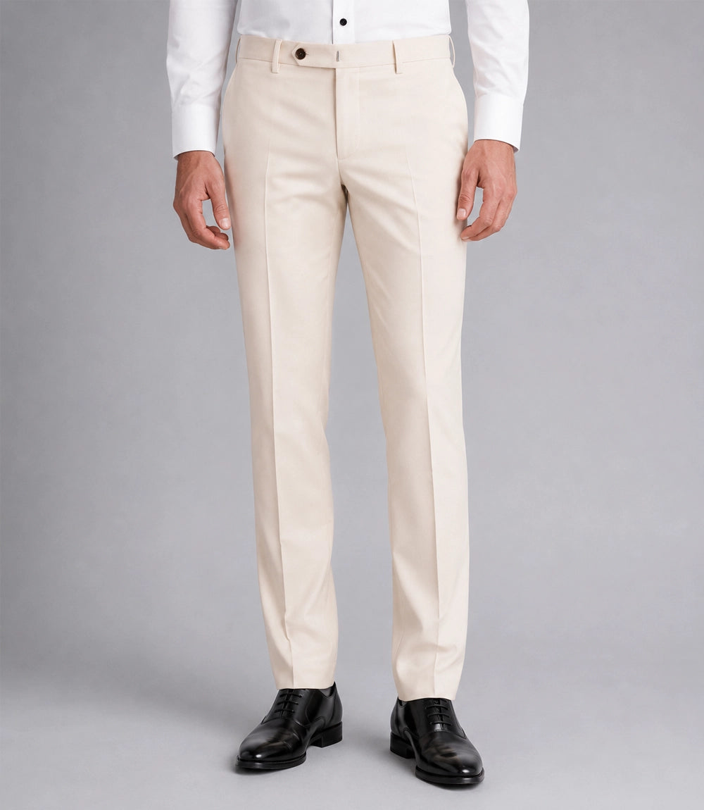 Men's Formal Beige Double Breasted Wedding Tuxedo Pant - Suit Heritage