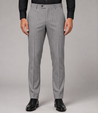 Men's Gray Pinstripe Double Breasted 2 Piece Suit Pant - Suit Heritage