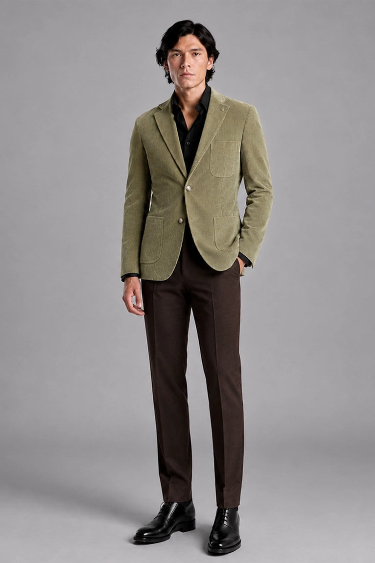 Men's Green Corduroy 2 Piece Suit - Suit Heritage