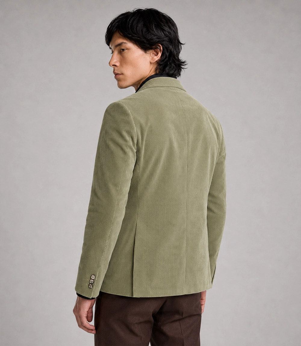 Men's Green Corduroy 2 Piece Suit Back - Suit Heritage