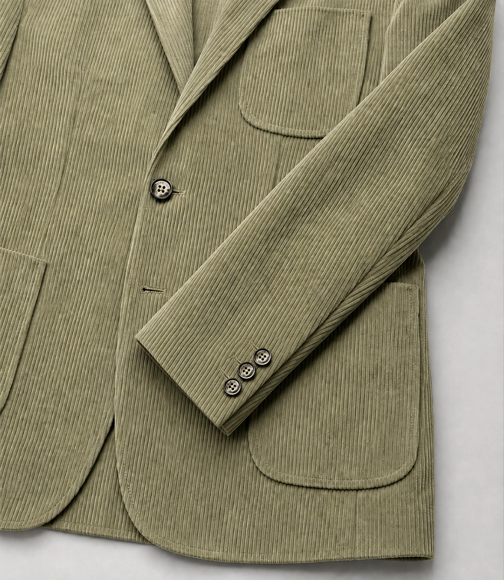Men's Green Corduroy 2 Piece Suit Blazer - Suit Heritage