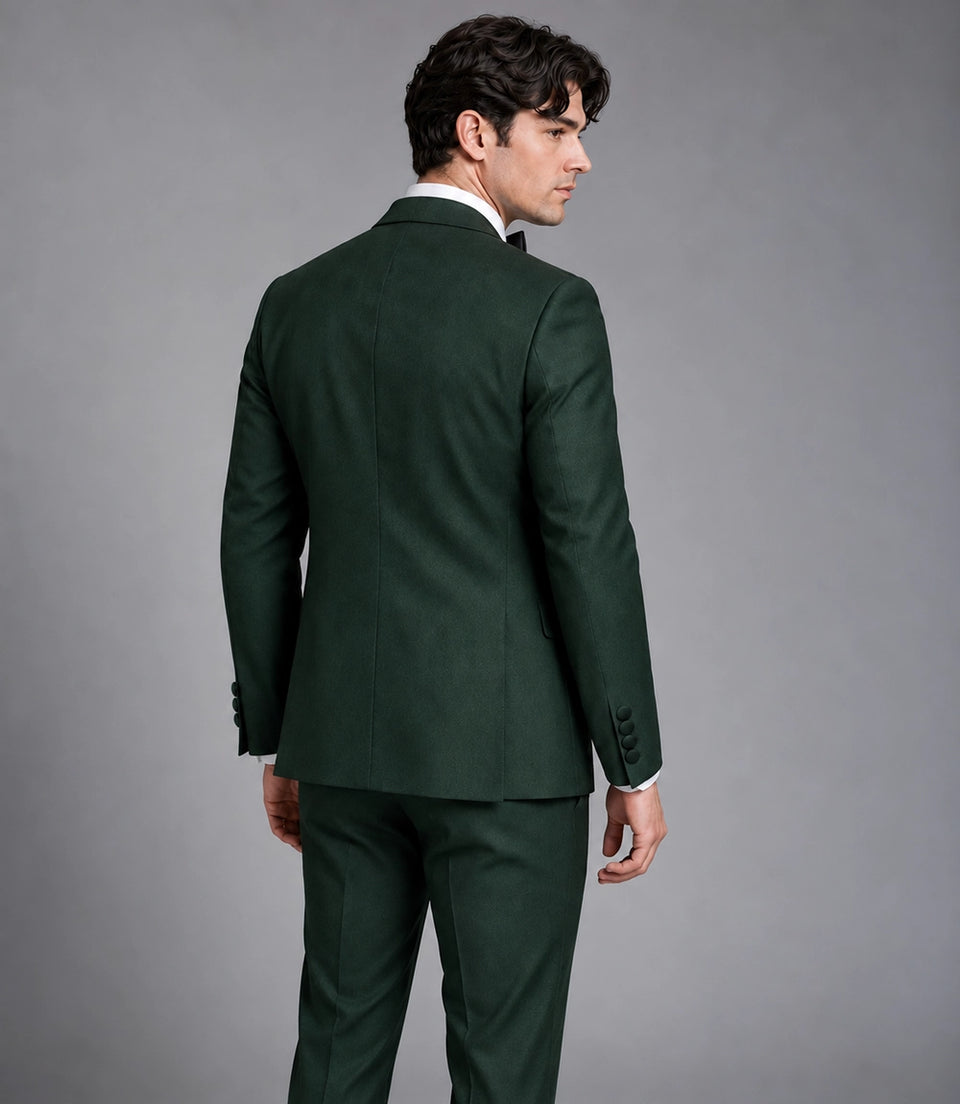 Men's Green Groomsmen 2 Piece Suit Back  -  Suit Heritage