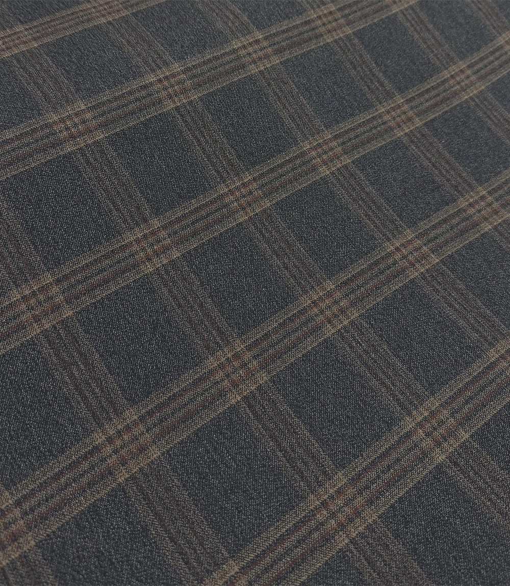 Men's Grey Plaid Wool Blend 3 Piece Suit Fabric Swatch - Suit Heritage